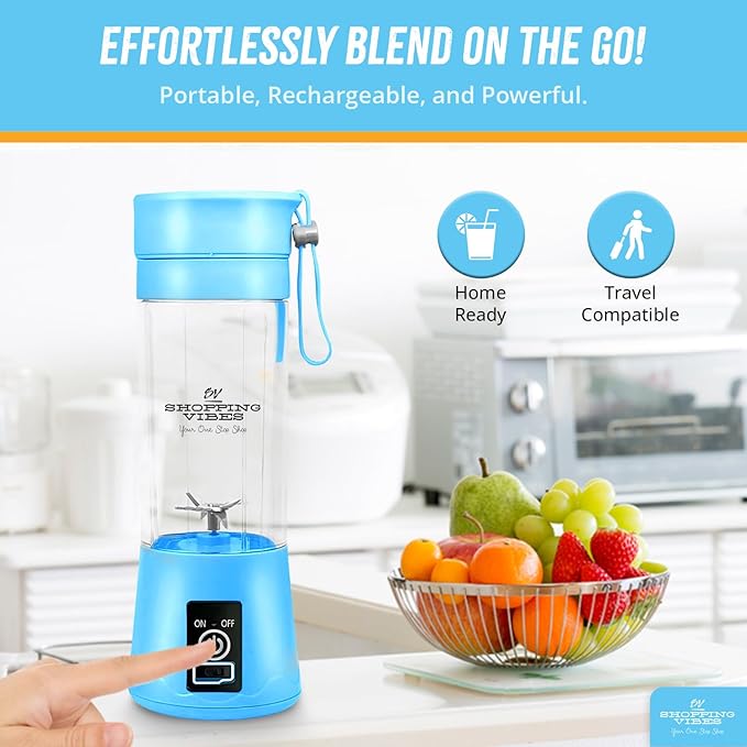 Set 2 Portable Wireless Blenders – 400ML, 6 Blades, With Strap Set 2 Portable Wireless Blenders – 400ML, 6 Blades, With Strap